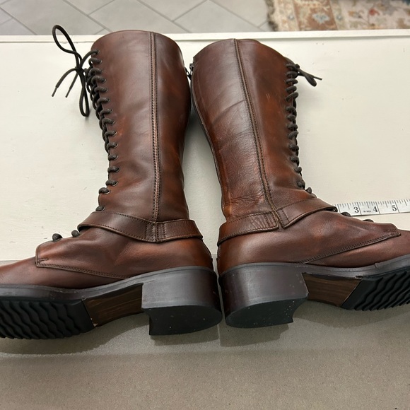 Boots Elegant Chestnut Lace-Up Colin Stuart  Collection 7 1/2 Like New Gorgeous! - Picture 4 of 11